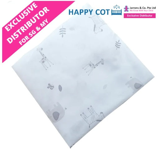 [Jarrons & Co.] Happy Cot Baby Cot Polyester/Cotton Fitted Sheet (1pc) - Various Designs