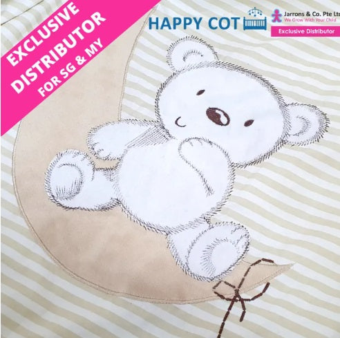 [Jarrons & Co] Happy Cot 100% Cotton Bedding Set For Baby Cot [Bedding Set C]