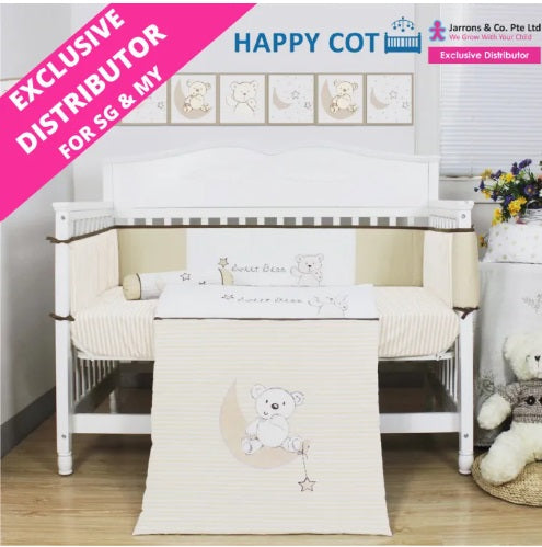 [Jarrons & Co] Happy Cot 100% Cotton Bedding Set For Baby Cot [Bedding Set C]