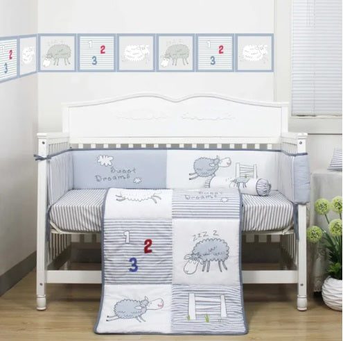 [Jarrons & Co] Happy Cot 100% Cotton Bedding Set For Baby Cot [Bedding Set C]