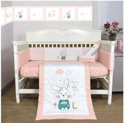 [Jarrons & Co] Happy Cot 100% Cotton Bedding Set For Baby Cot [Bedding Set C]