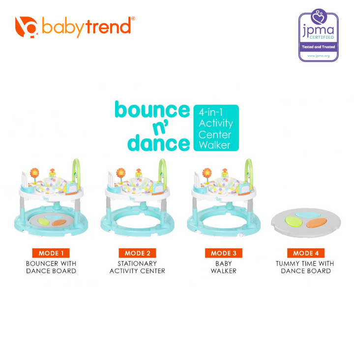 Baby Trend Smart Steps by Baby Trend Bounce N’ Dance 4-in-1 Activity Center Walker - Hexagon Dots