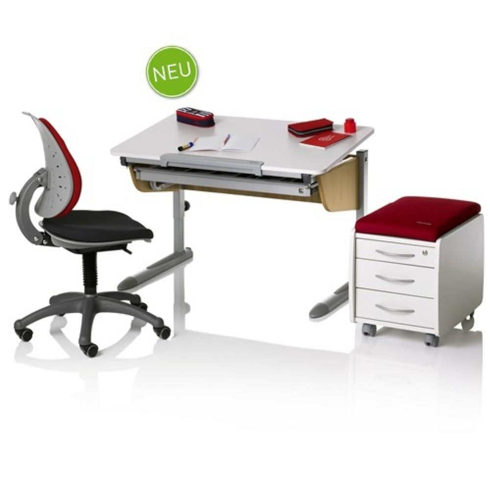 KETTLER （ドイツ）学習机 ナチュラル/レッド Kettler (Germany) Logo Max II Ergonomic Desk Natural White Silver