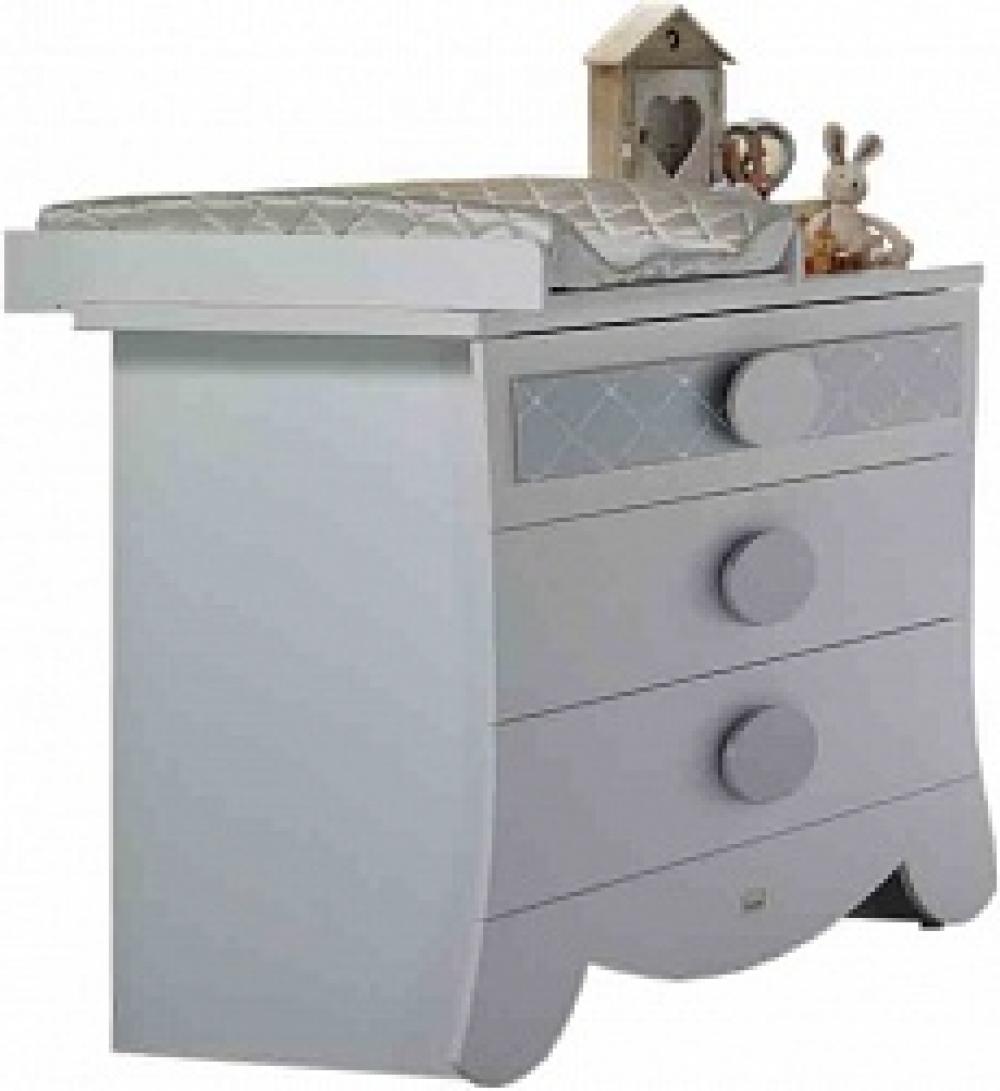 Micuna Alexa Chest Of Drawer (White/ Silver)